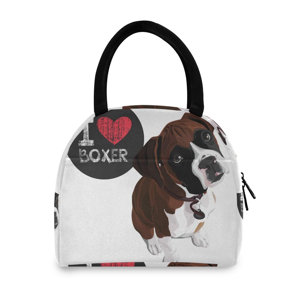 Insulated Freezable Lunch Box for Men & Women - Wide-Open Dog Boxer Design Lunch Bag for Work, Office, School & Picnics | Perfect for Meal Prep & Outdoor Activities