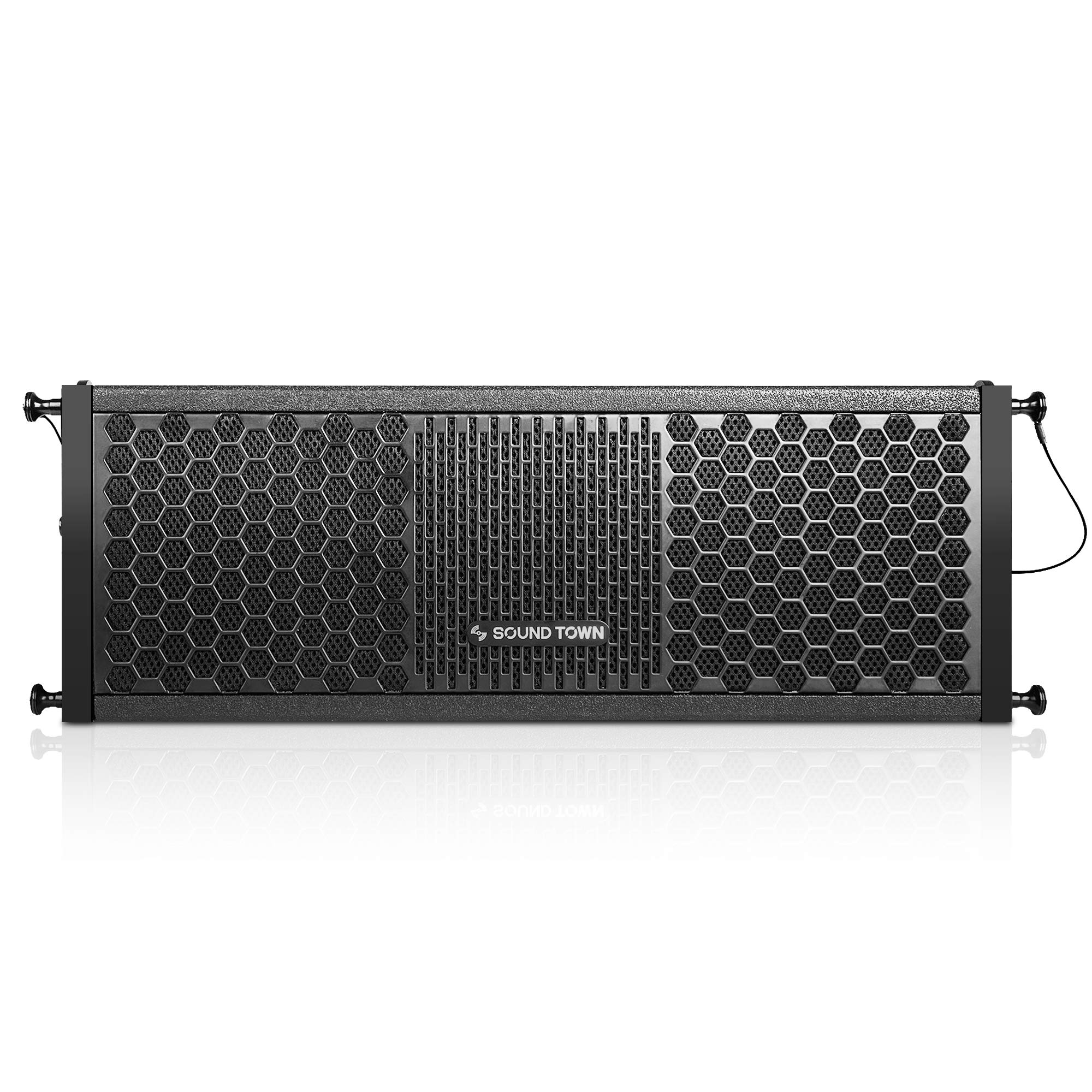Sound Town ZETHUS Series 2x5 Line Array Speaker System with Titanium Compression Driver - Professional PA Loudspeaker for Live Music, DJ Events & Outdoor Concerts (ZETHUS-205V2, Black)