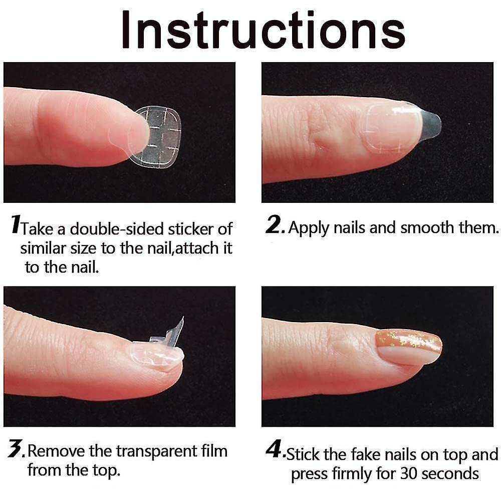 VOIISH Double-Sided Nail Glue Stickers - 144pcs Transparent Flexible Adhesive Tabs for False Nails & Manicure - Strong Hold Jelly Gel Tape for Easy Fake Nail Application - Perfect for Home Salon, DIY Nail Art & Professional Use
