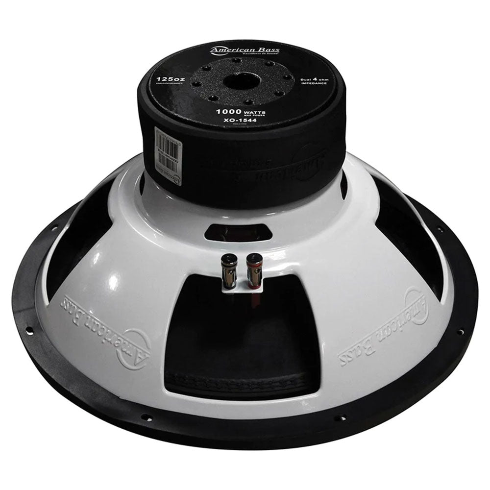 American Bass XO 1544 (XO1544) Dual 4 Ohm Voice Coil Car Subwoofer - 500W RMS/1000W Max Power, 125oz Magnet - Perfect for Car Audio Systems & Bass Enthusiasts