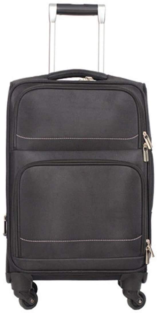 Expandable 20 Inch Black Spinner Suitcase - Lightweight Carry-On Luggage with Wheels for Air Travel, Business Trips & Boarding - TSA Lock & Durable Trolley Case for Easy Check-In & Smooth Maneuvering
