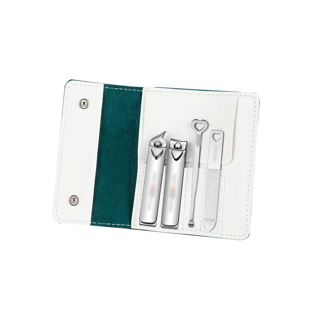 Professional Stainless Steel Nail Clippers Set - 4-Piece Manicure & Pedicure Kit with Tweezers & Scissors for Men & Women | Durable Grooming Tools for Home, Travel & Salon Use