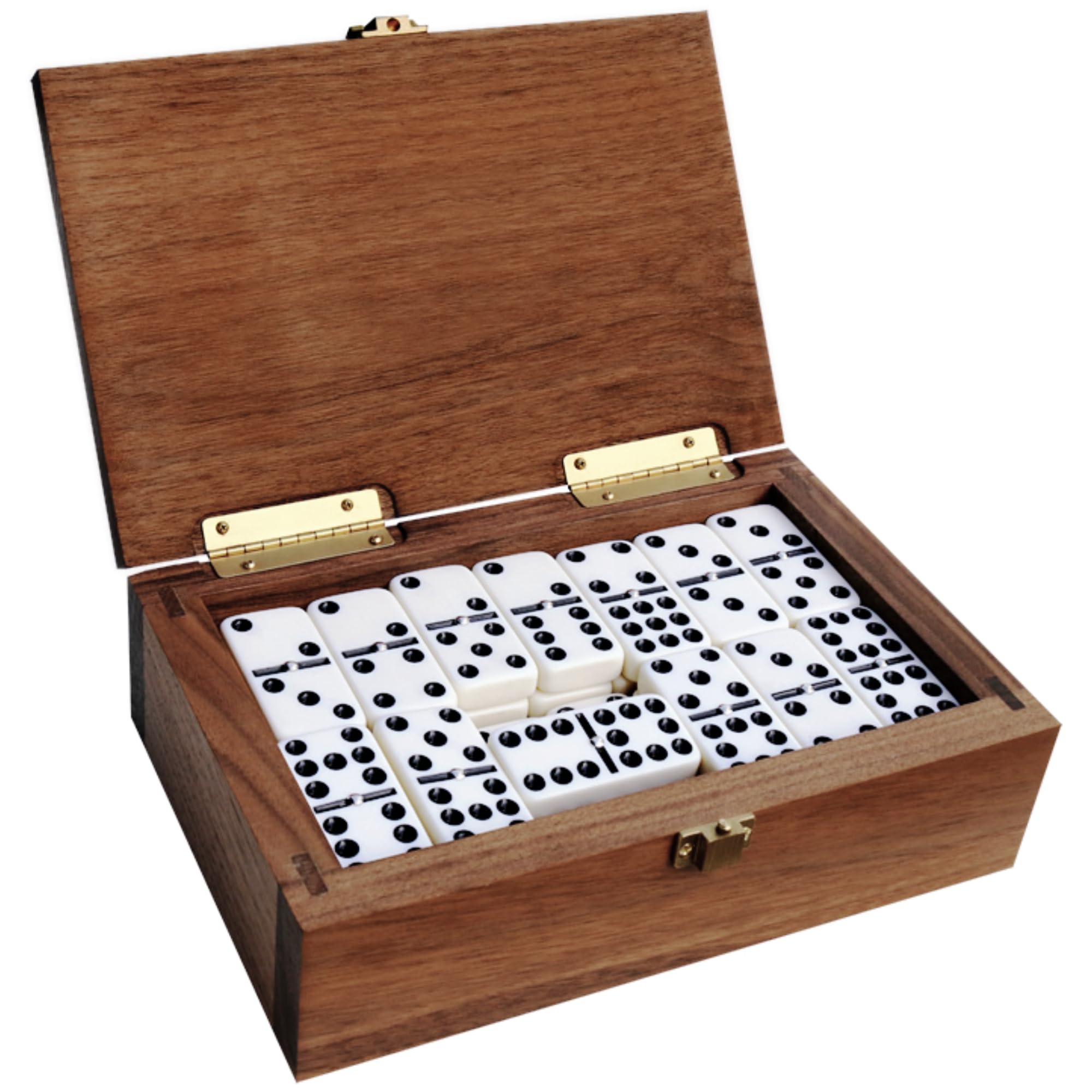 Premium Double 9 Dominoes Set with Spinners - 55-Piece Classic Domino Game in Elegant Black Walnut Case | Perfect for Family Game Nights, Parties & Casino-Style Entertainment