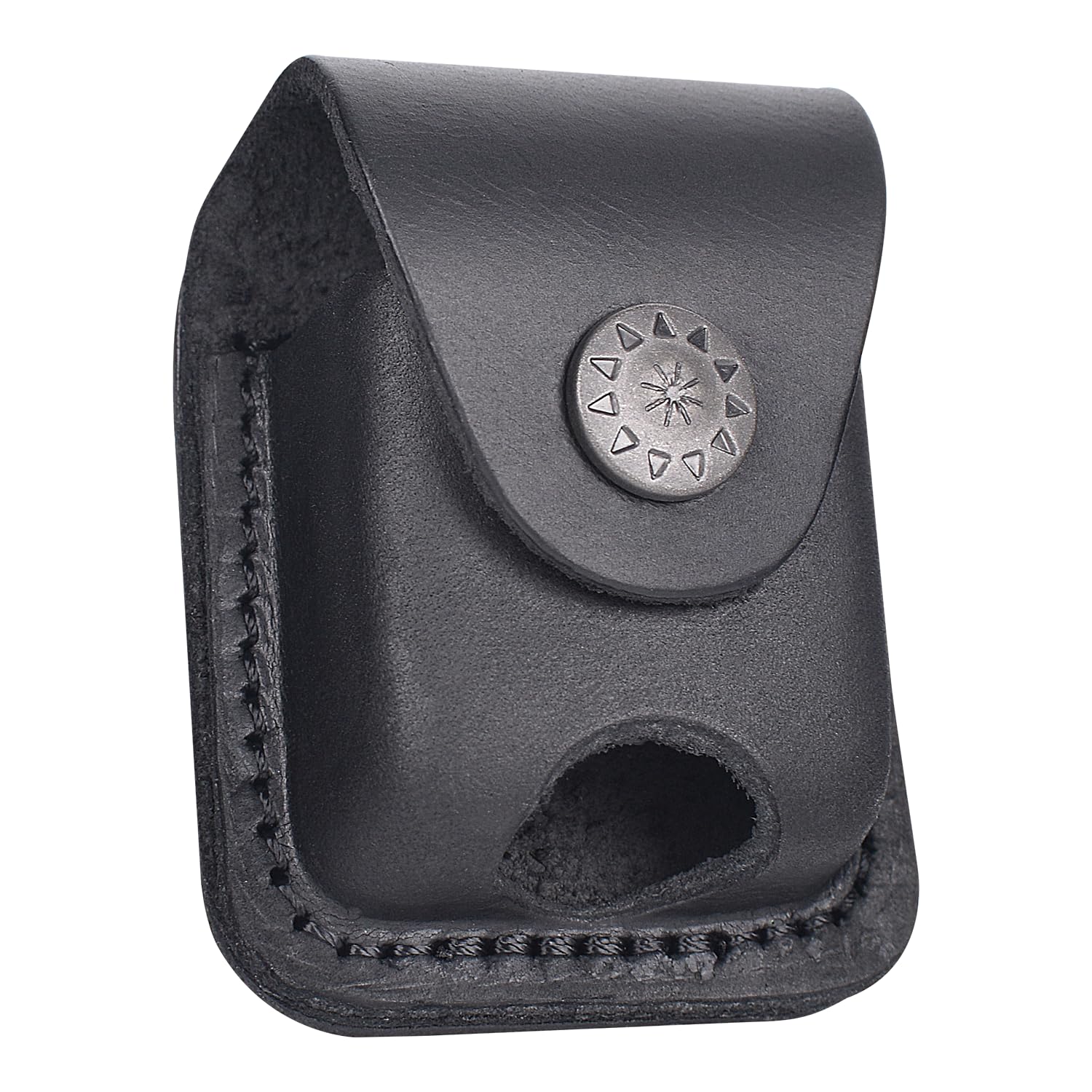 Handmade Flip Top Leather Lighter Pouch Holder Case with Belt Loop - Premium Cigarette Lighter Cover for Outdoor Camping, Hiking & Everyday Carry (EDC)