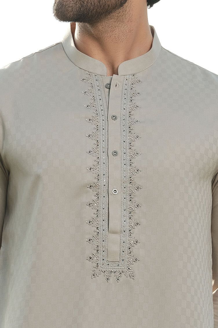 Stylish Blended Green Kurta by J. Junaid Jamshed - Perfect for Casual Wear, Festivals & Ethnic Fashion