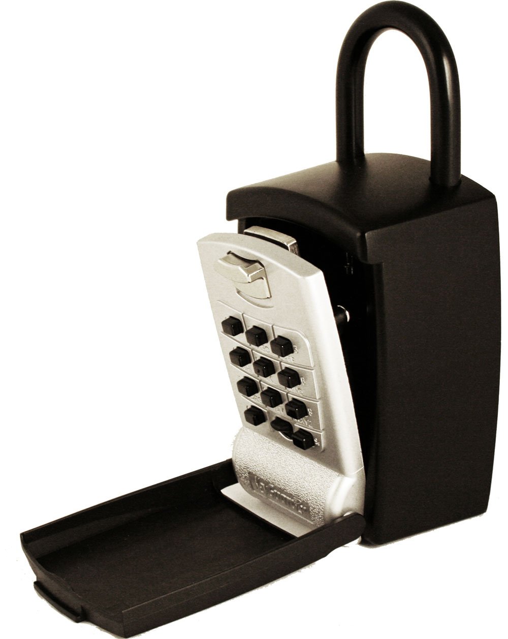 KeyGuard SL-501 Heavy Duty Key Storage Lock Box with Punch Button - Large Capacity Key Safe for Home, Office & Outdoor Use - Weatherproof Black Finish
