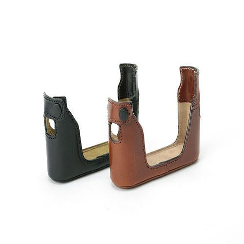 Artisan & Artist LMBM BRN Genuine Leather Half Camera Case (Brown) - Perfect for DSLR Protection & Vintage Style Photography
