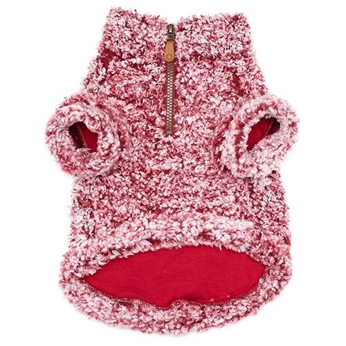 Burgundy Wubby Fleece 1/4 Zip Pullover for Women - Soft Quarter Zip Sweatshirt for Casual Wear & Outdoor Activities