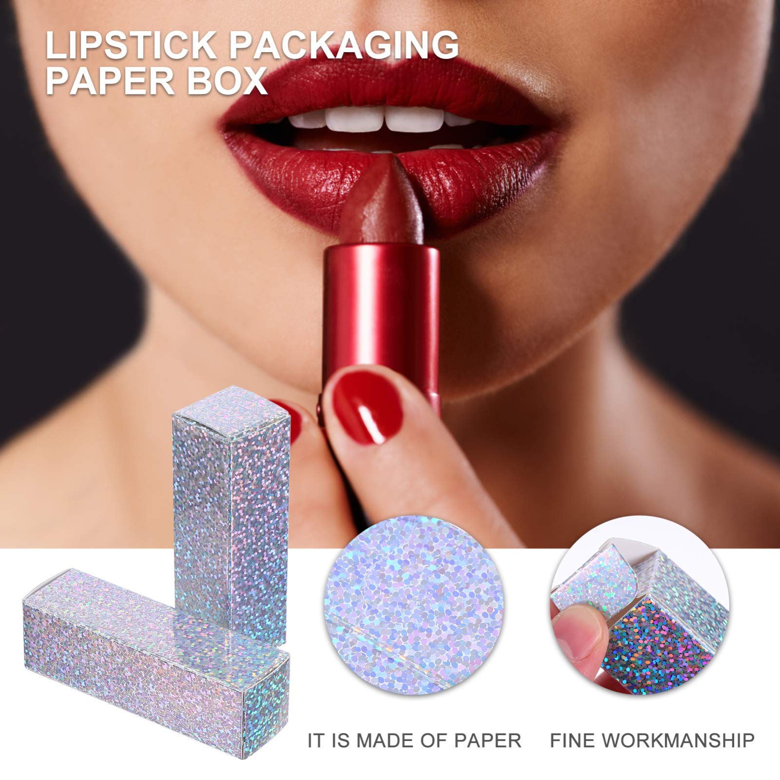 HEALLILY 60pcs Small Red Paper Gift Boxes - Lip Gloss Tubes, Lipstick Wrapping Cases, Lip Balm Containers - Perfect for Cosmetic Packaging, Party Favors, Wedding Giveaways & Retail Displays