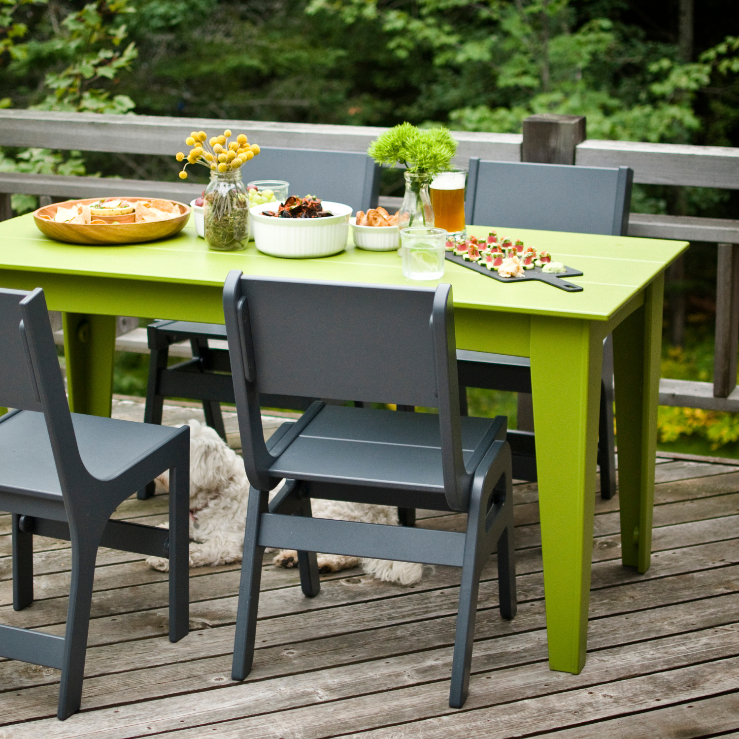 Loll Alfresco Outdoor Dining Table - Patio, Garden, Backyard Furniture for Relaxing Meals & Entertaining