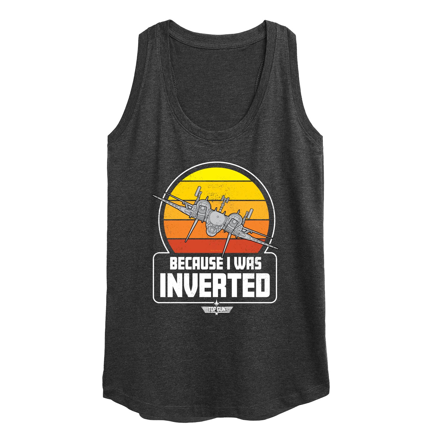 HYBRID APPAREL Top Gun Because I was Inverted Women's Racerback Tank Top - Soft & Comfortable Workout Shirt for Gym, Running & Casual Wear