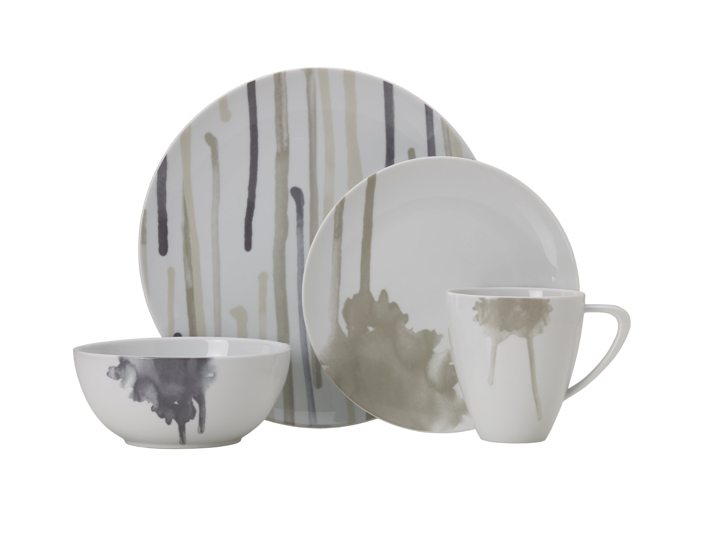 Mikasa Kiora 4-Piece Dinnerware Set - Elegant Plates, Bowls & Mugs for Everyday Dining, Entertaining & Special Occasions