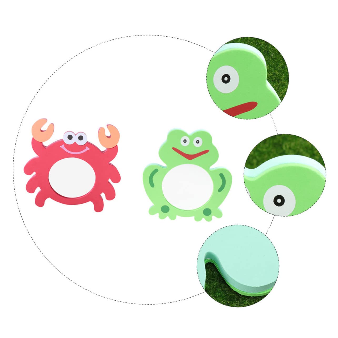 FAVOMOTO 14 Pcs EVA Cartoon Bath Toys - Waterproof Baby Mirror, Educational Travel Mirror for Toddlers, Fun Bathtime & Sensory Play (Red) - Perfect for Bath Time, Baby Development & Travel Accessories