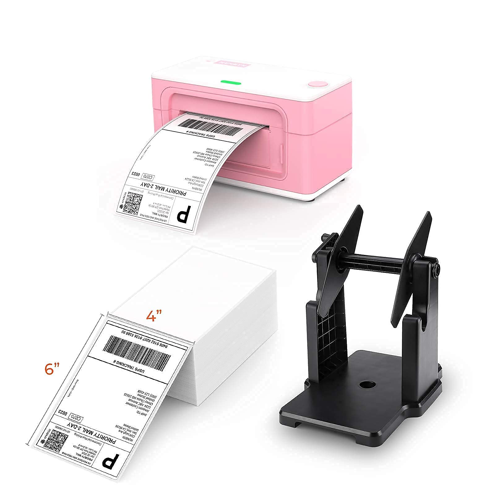 MUNBYN Thermal Label Printer with 500 Labels, Paper Holder - Barcode & Shipping Label Printer for UPS, FedEx, Amazon, eBay, Etsy, Shopify | Perfect for Home Business, Warehouse & E-commerce Shipping