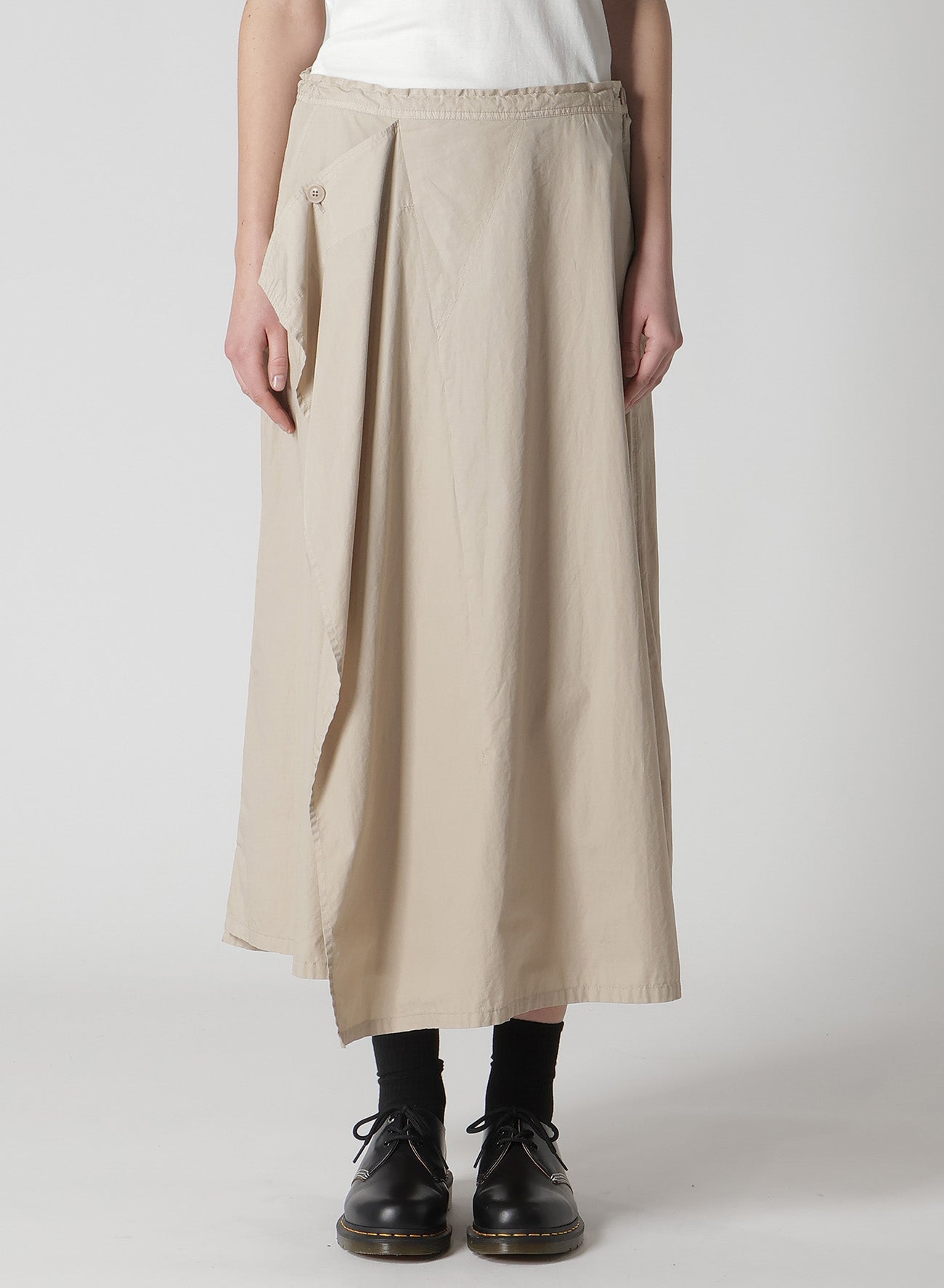 Women's Cotton Broadcloth Garment-Dyed Front Triangle Stitch Skirt - Casual Summer Dress for Beach, Picnic & Everyday Wear
