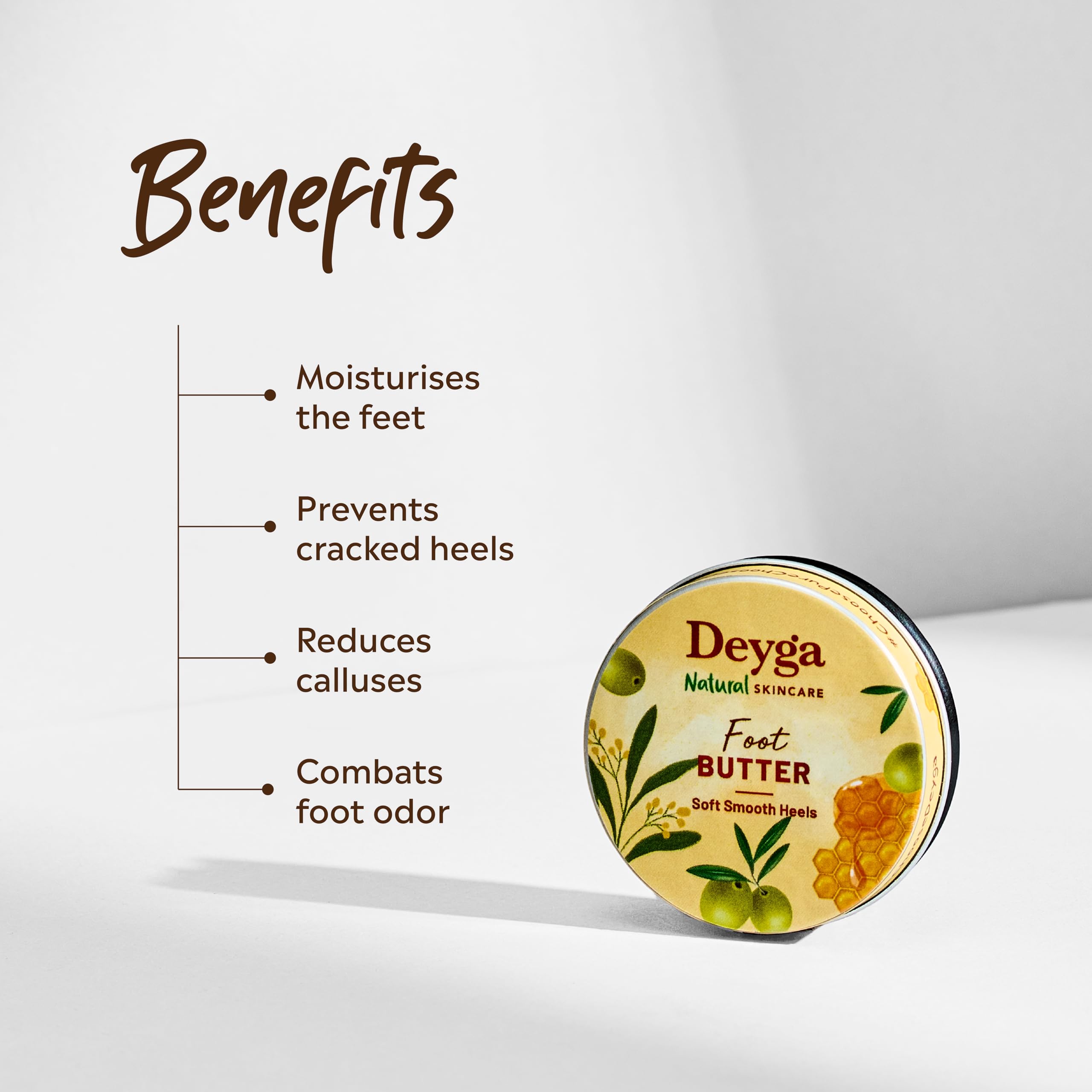 Deyga Foot Cream for Dry & Cracked Feet - Deep Moisturizing Foot Butter for Men & Women - Heel Repair Treatment for Rough Skin - Anti-Wrinkle Foot Care (10g) - Perfect for Pedicures, Daily Foot Care & Cracked Heel Relief