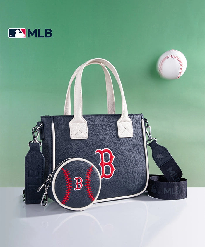 MLB Boston Red Sox Team Tote Bag with Baseball Coin Pouch - Stylish Sports Fan Accessory for Games, Travel & Everyday Use