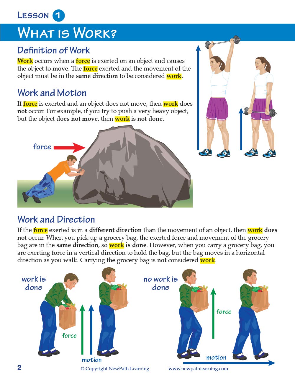 Work, Power & Simple Machines Learning Guide for STEM Education