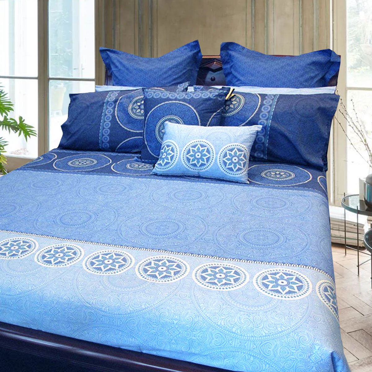 Hotel Living Bazaar Blue Quilt Cover Set - Queen Size Luxury Bedding for Comfortable Sleep & Stylish Bedroom Decor