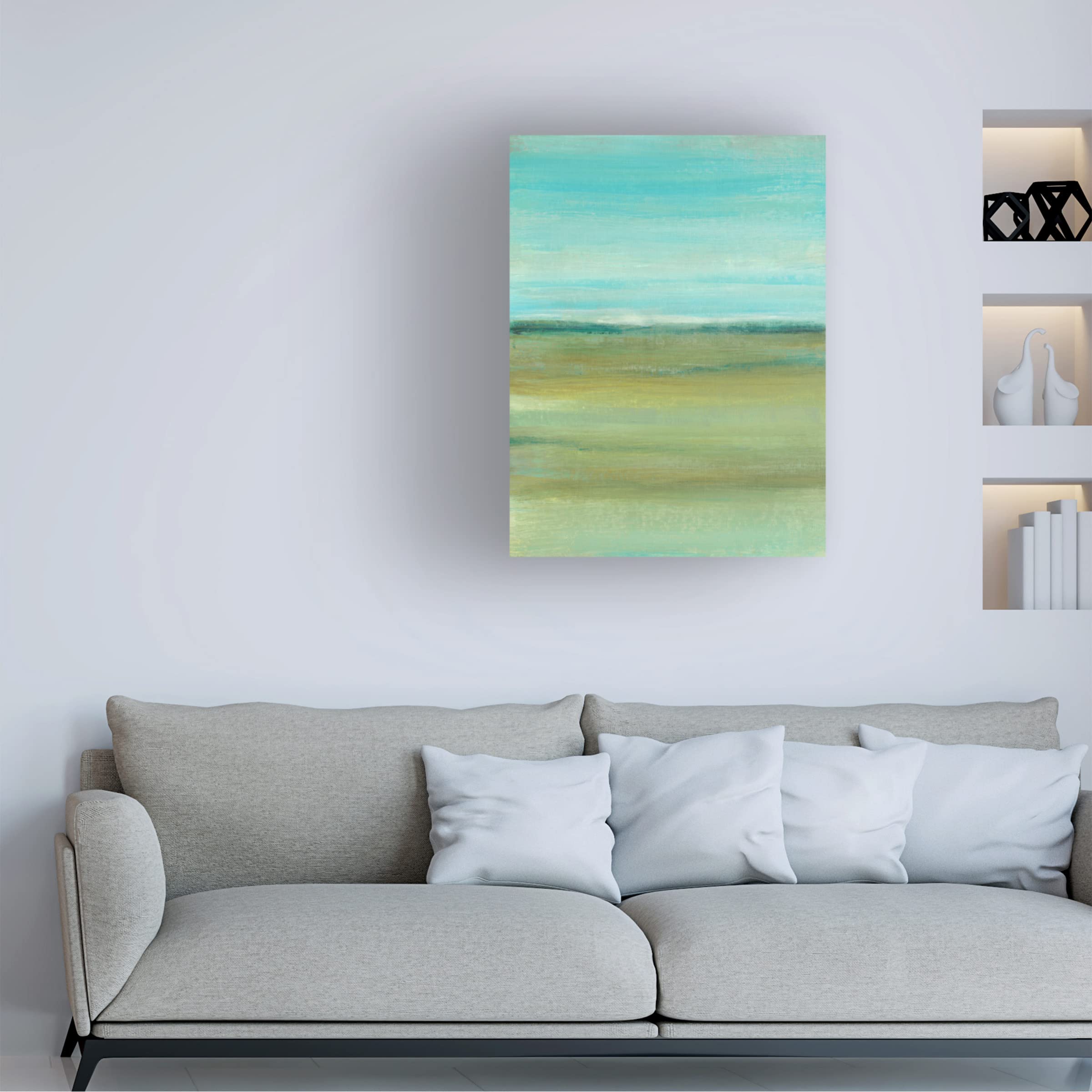 Trademark Fine Art 'Terra Verde I' Canvas Wall Art by Tim O'Toole - Modern Abstract Painting for Living Room, Bedroom & Office Decor