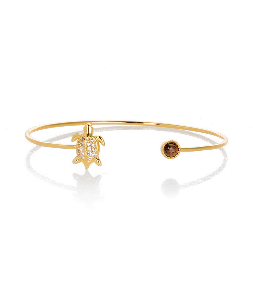 Gold Honu Cuff Bracelet - Hawaiian Sea Turtle Jewelry for Women - Perfect for Beach Vacations, Summer Outfits & Gift Giving