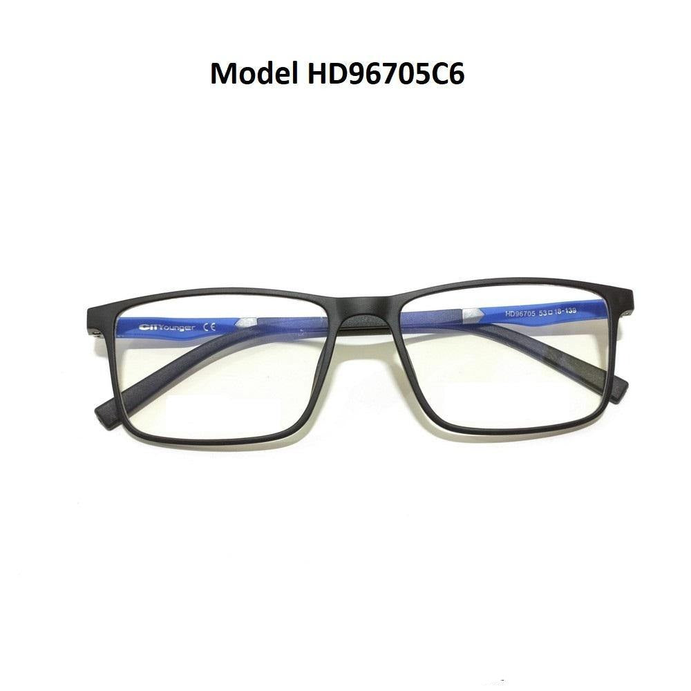 Ultra Thin TR90 Lightweight Eyeglass Frames for Men & Women - HD96705C6 | Comfortable Unisex Glasses for Reading, Working & Daily Wear