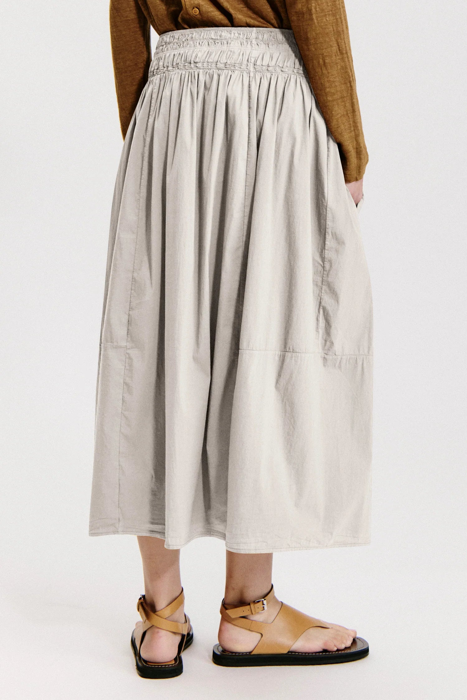 Breathable Cotton Poplin Maxi Skirt for Women - Summer Beach & Casual Wear - Flowy Boho Skirt with Side Slit - Perfect for Vacations, Outings & Date Nights
