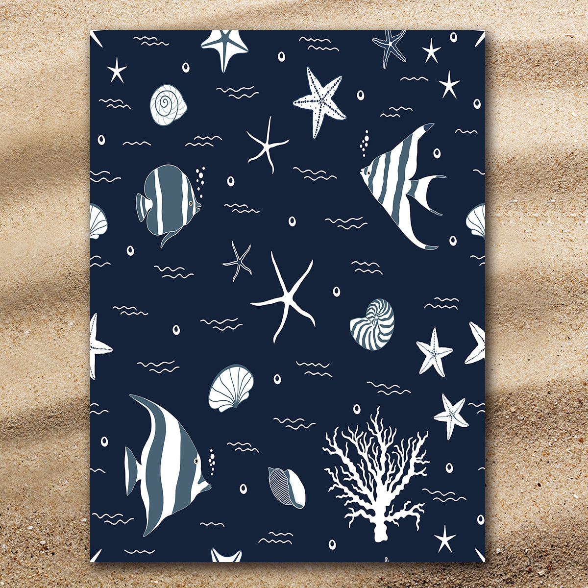Premium Blue Ocean Extra Large Beach Towel - Soft, Absorbent & Quick-Drying for Pool, Beach, Yoga & Outdoor Activities