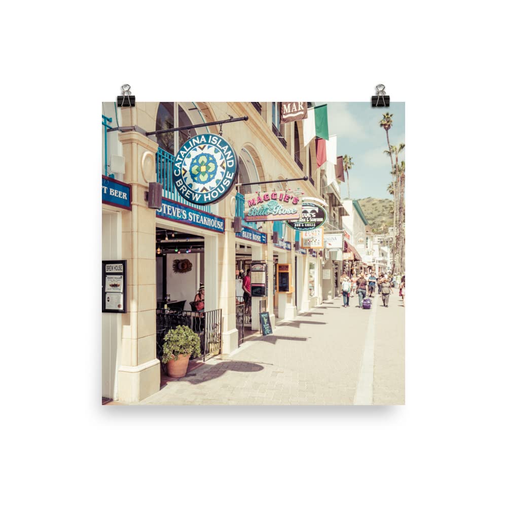 12x12 Inch Catalina Island Wall Art - Unframed Photo Paper Print, Downtown Avalon California Poster - Coastal Home Decor for Office, Living Room, Bedroom - Perfect Artwork Gift for Women & Men - Ideal for Beach House, Vacation Rental or Nautical Theme Decor