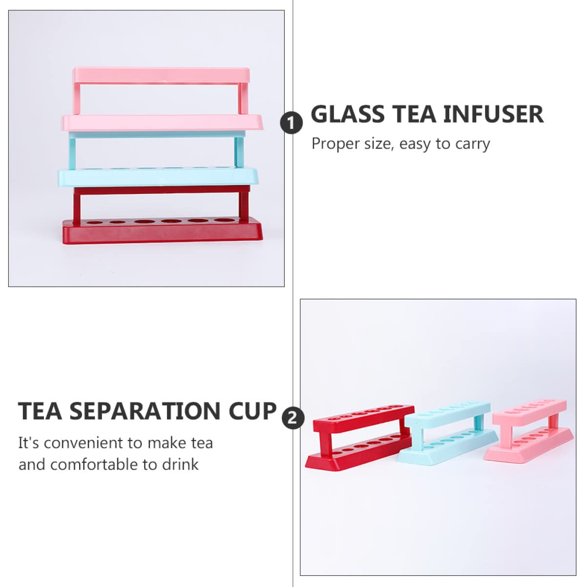 ULTECHNOVO 6-Piece Plastic Test Tube Rack Set - Durable Lab Tube Holder for Test Tubes & Boiling Tubes, Earth Tone Organizer for Chemistry Experiments & Science Classrooms (Perfect for School Labs & Home Science Projects)