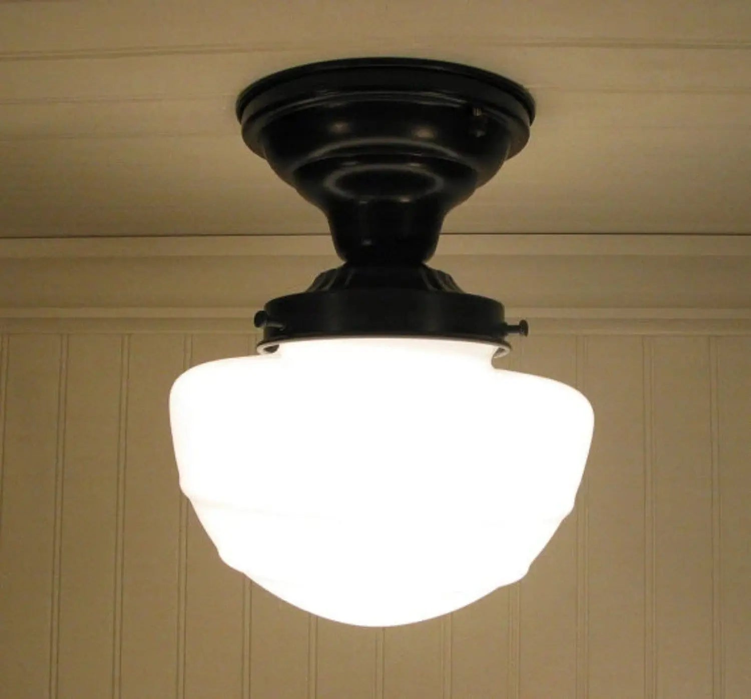 Vintage Mushroom Style Schoolhouse Ceiling Light Fixture - Industrial Pendant Lighting for Kitchen, Dining Room & Bedroom
