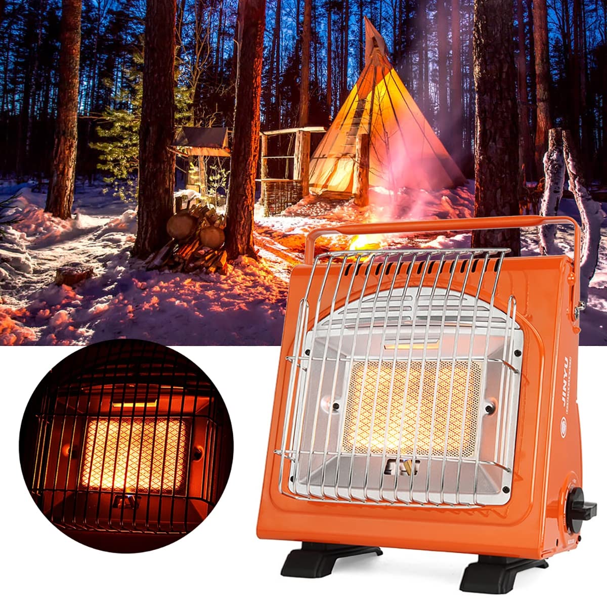 Portable Butane Gas Heater - 1.7KW Outdoor Camping Stove for Hiking, Fishing & Backpacking | Compact Gas Burner for Picnics, Tailgating & Emergency Heating
