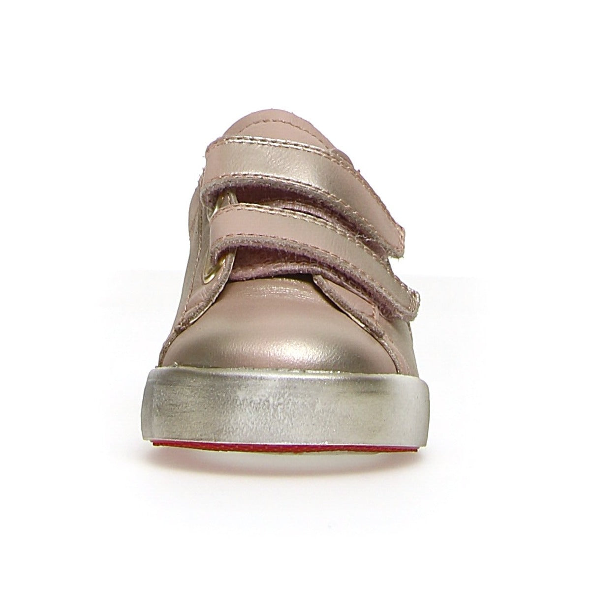 Naturino Annie Vl Girls' Glitter Sneakers - Calf Leather & Suede, Cipria/Platinum | Comfortable School Shoes & Casual Wear for Kids
