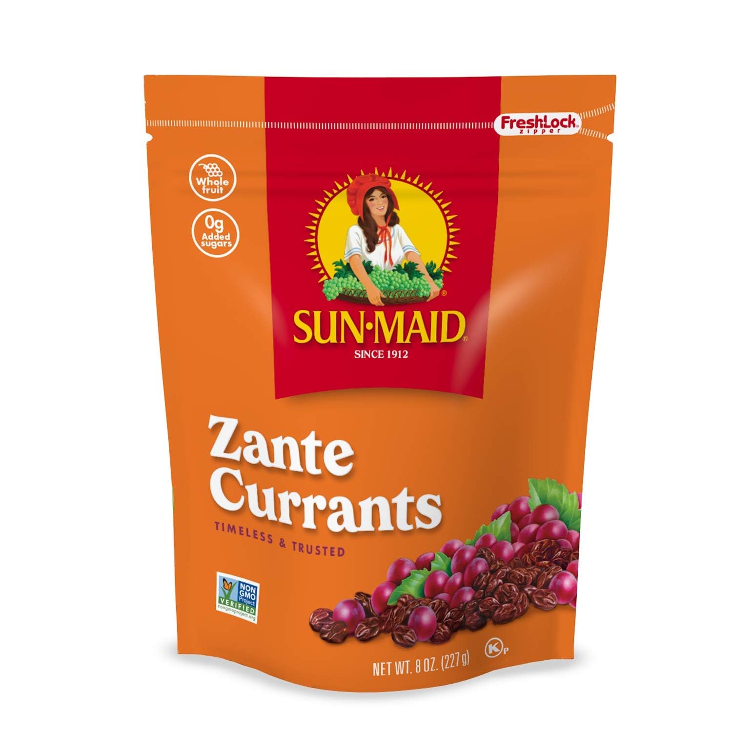 Sun-Maid California Sun-Dried Zante Currants (10 Pack) 8 oz Resealable Bags - All Natural Dried Fruit Snacks for Kids & Adults - Perfect for Lunch Boxes, Baking, Trail Mix & Healthy Snacking