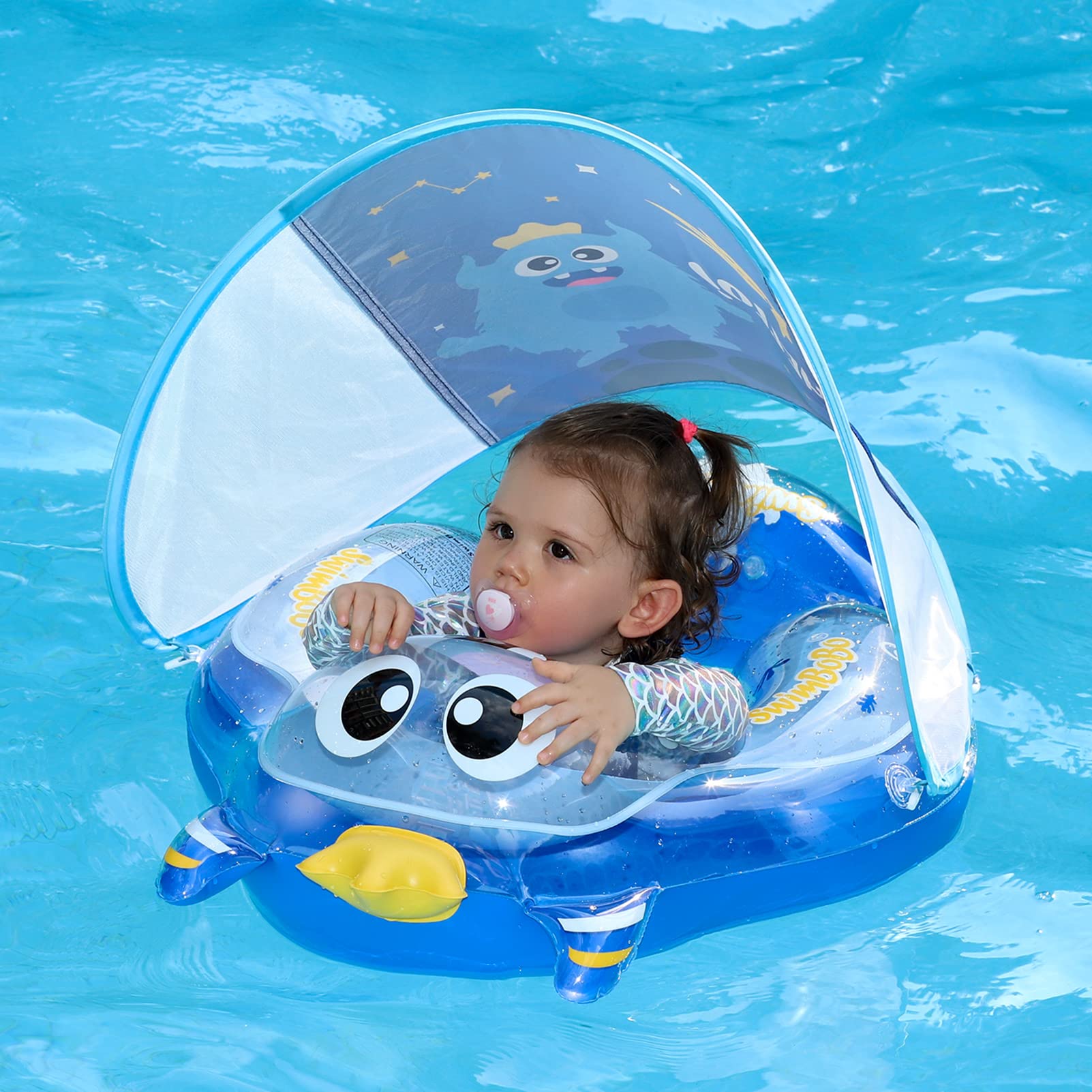 Swimbobo Baby Pool Float - Inflatable Transparent Monster Design with Safety Seat for Infants 6-36 Months | Perfect for Summer Swimming, Beach Trips & Backyard Pool Fun