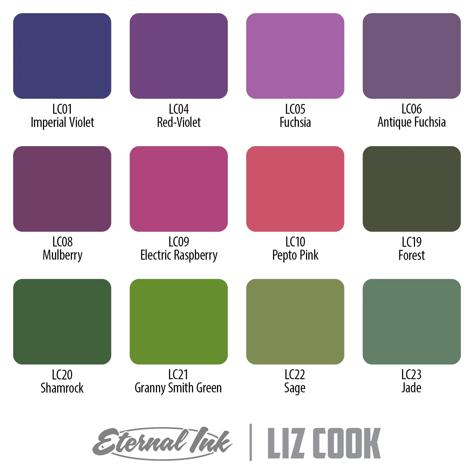 Eternal Ink Liz Cook Set - Premium Tattoo Ink Kit for Professional Artists & Beginners - Perfect for Tattoo Studios, Home Use & DIY Tattoo Practice