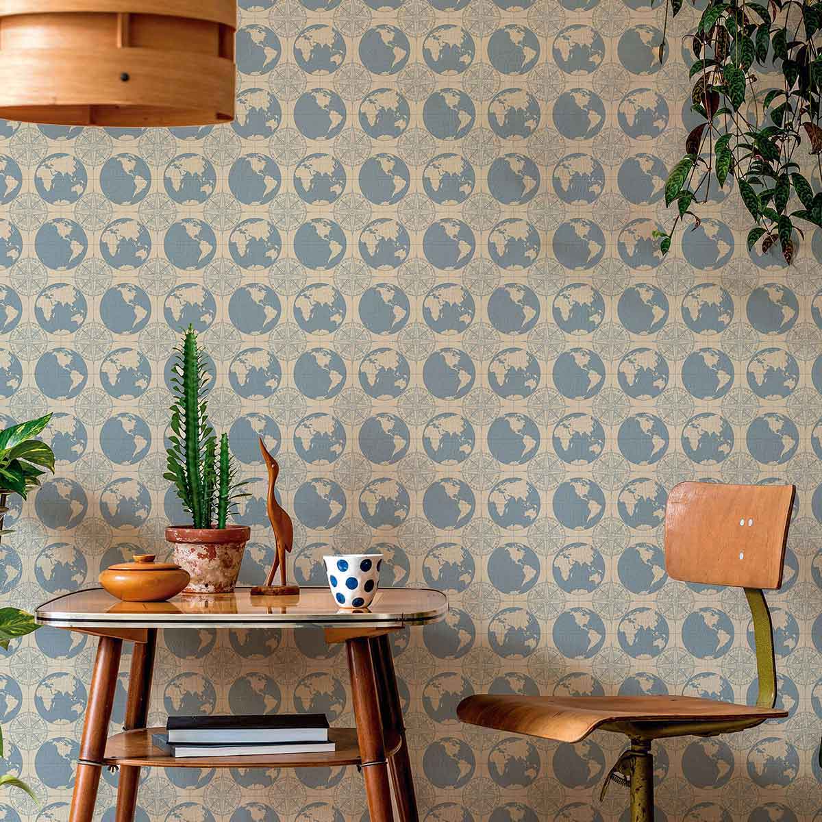 Blue Globe Peel and Stick Removable Wallpaper 8062 - Self-Adhesive Wall Decor for Bedroom, Nursery, Office & Home Renovation