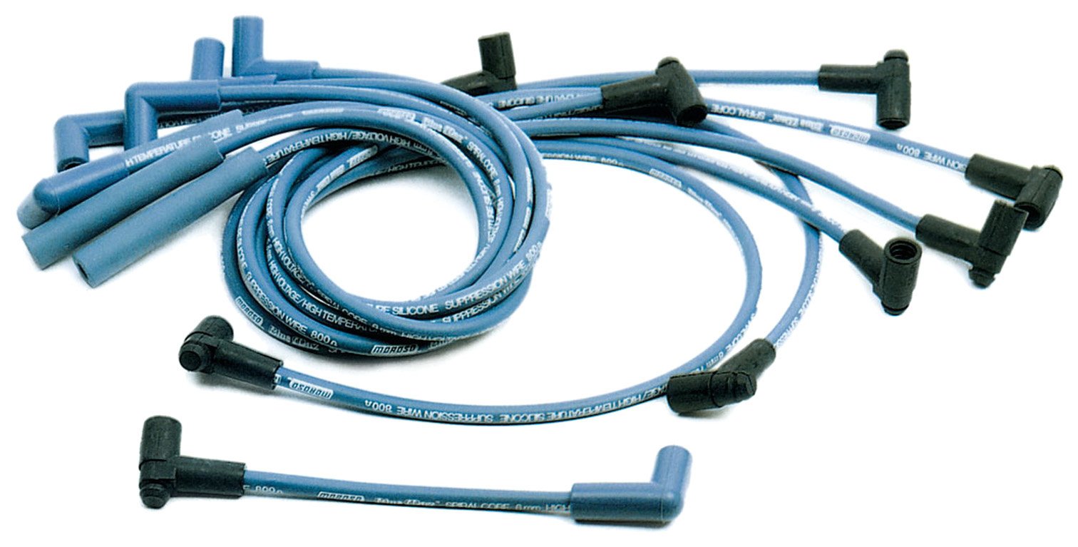 Moroso 72656 Blue Max Spiral Core Spark Plug Wire Set - High Performance Ignition Wires for Cars, Trucks & Motorcycles - Ideal for Racing, Off-Road & Daily Driving