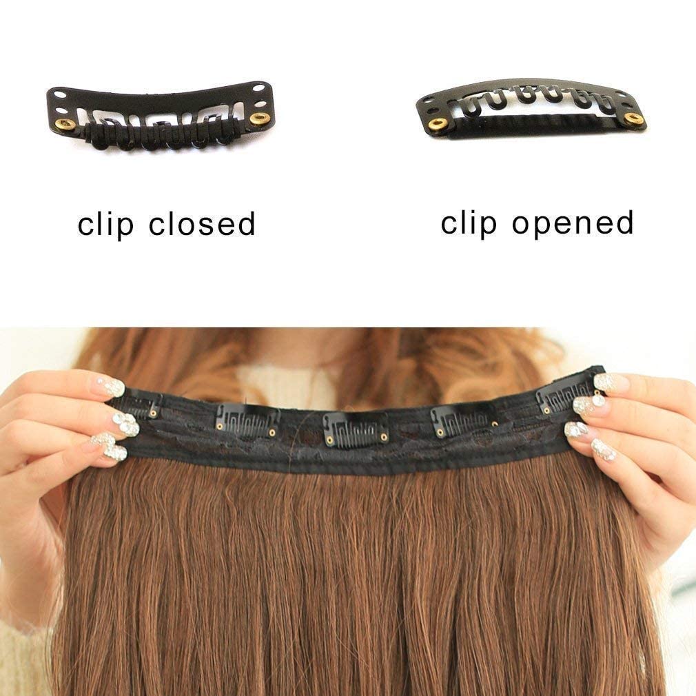 MoonEyes 24 Inch Straight Clip-In Hair Extensions for Women - 5 Piece Set, Natural Brown, Feels Like Real Human Hair | Perfect for Daily Wear, Parties & Special Occasions