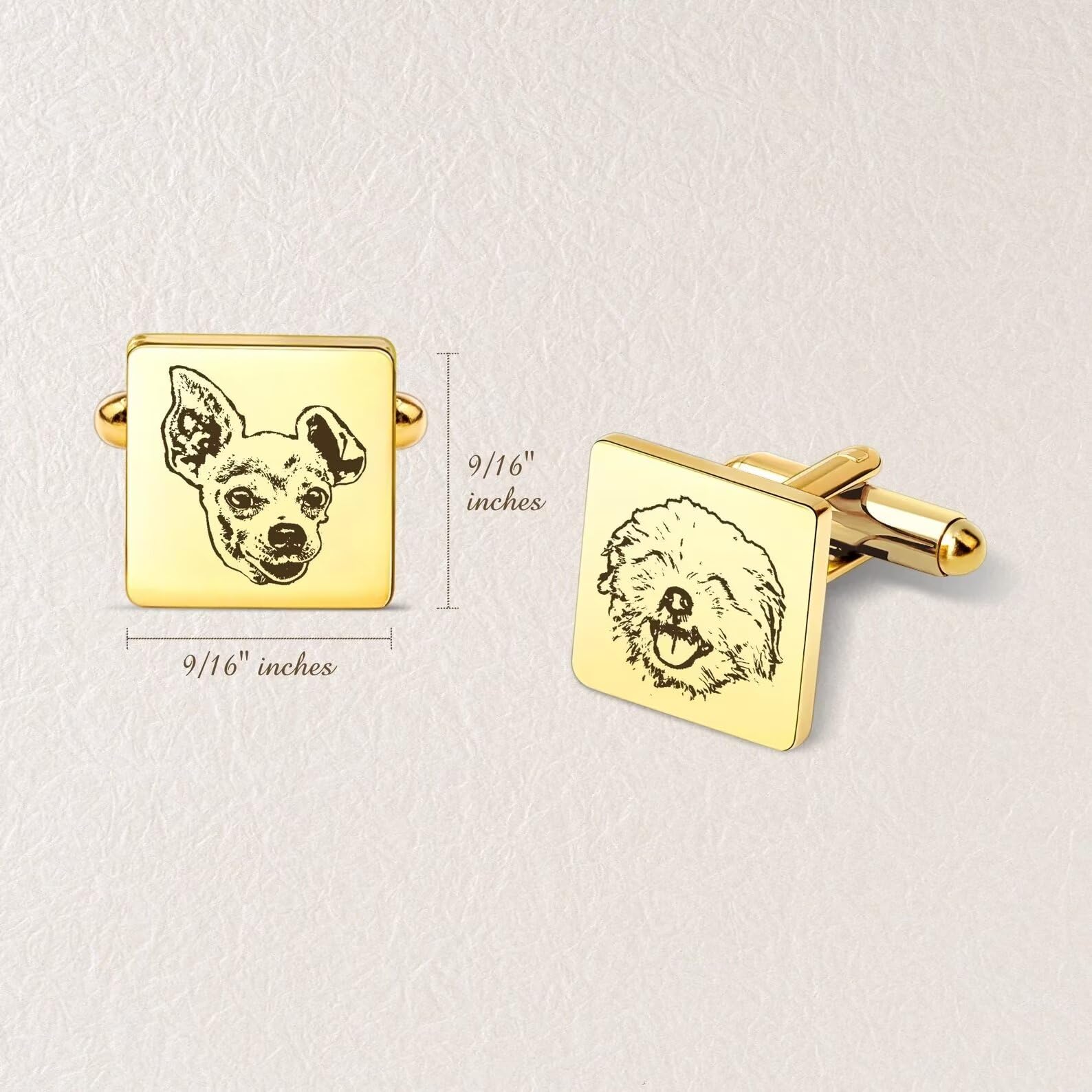 Custom Pet Portrait Cufflinks - Personalized Dog & Cat Cufflinks - Unique Wedding & Groomsmen Gift for Pet Lovers - Perfect for Formal Events, Anniversaries, and Special Occasions