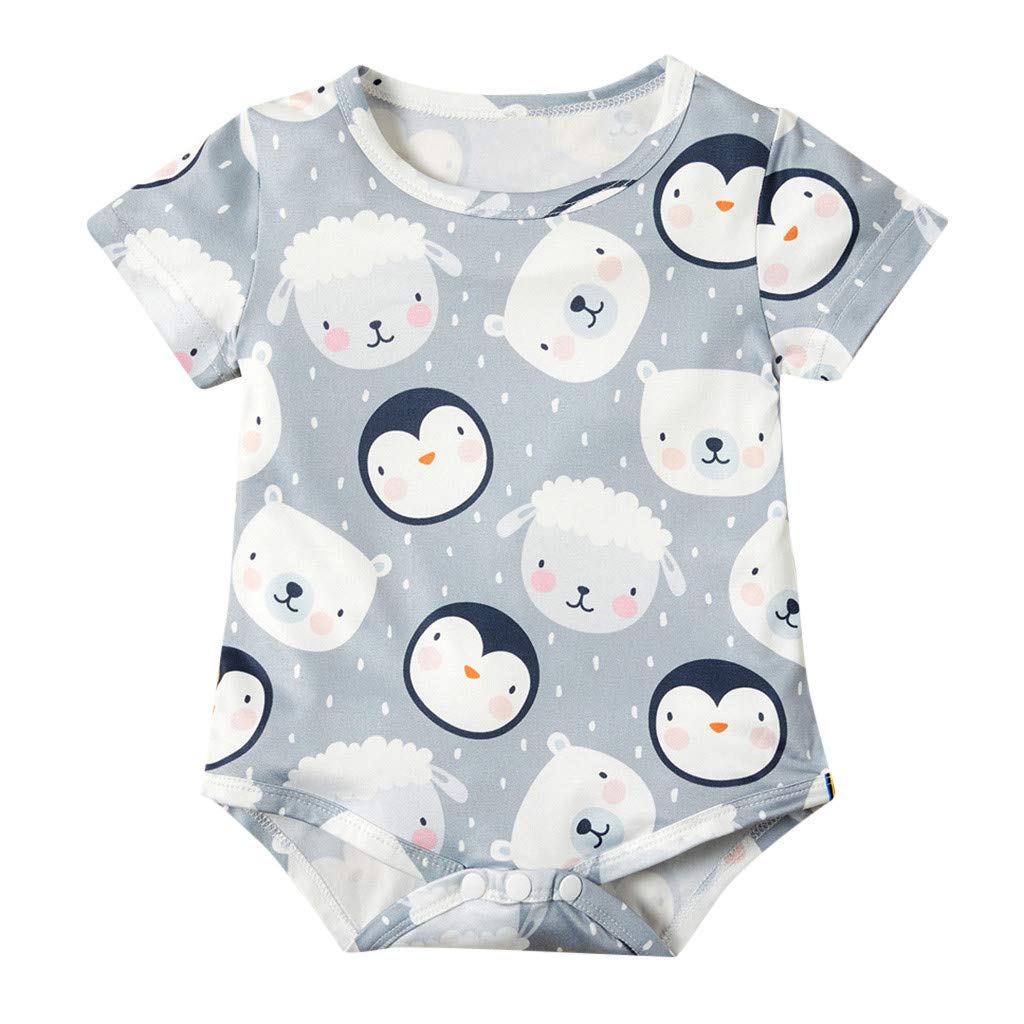Digood Kids Summer Romper Outfits - Newborn Infant Baby Girls & Boys Cartoon Print Jumpsuits | Perfect for Playtime, Beach Trips & Family Photos