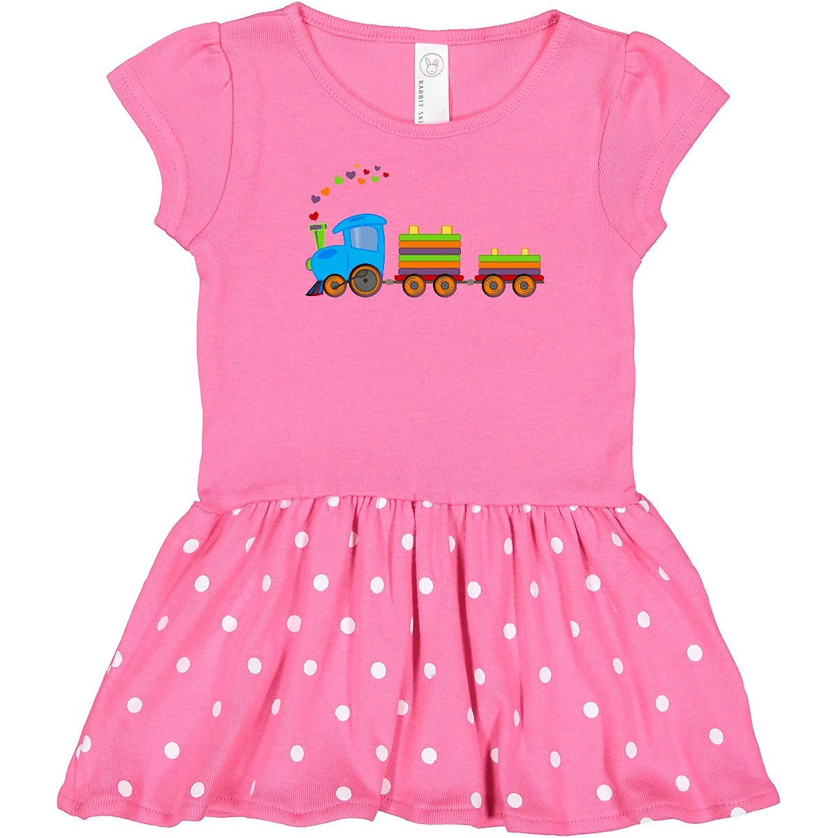 Inktastic Colorful Toy Train Baby Dress - Adorable Outfit for Infants, Toddler Girls & Boys - Perfect for Playtime, Parties & Photo Shoots