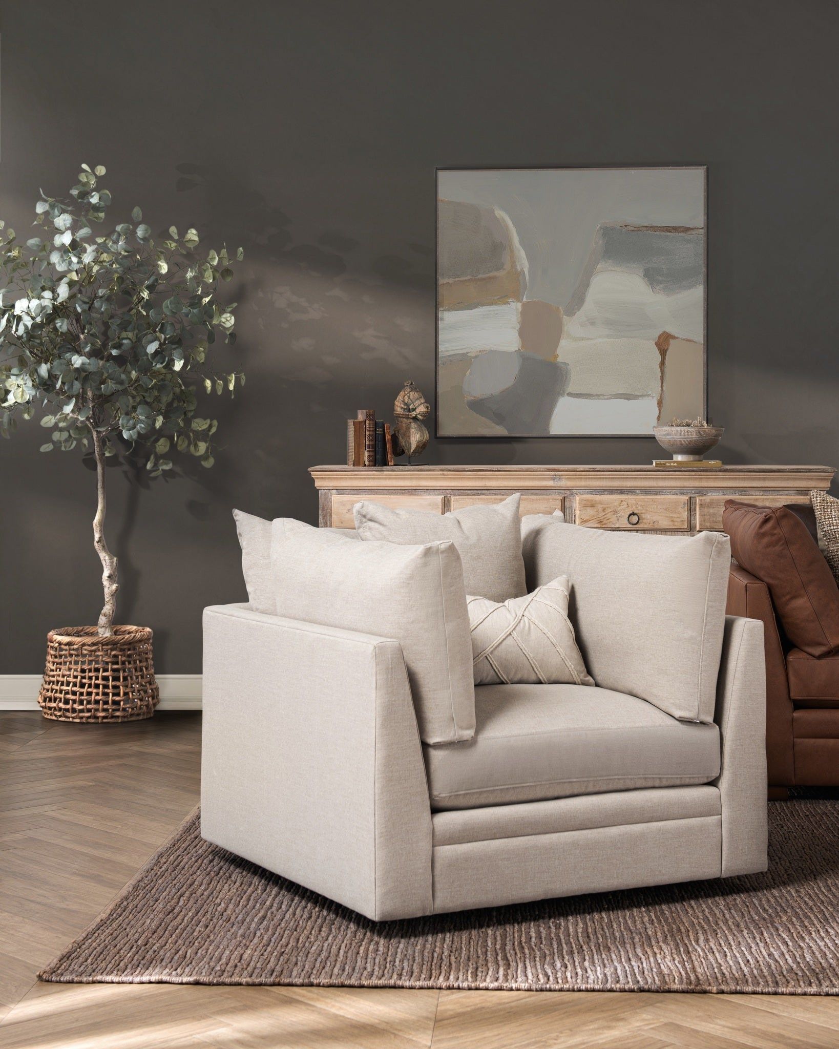 Audrey Upholstered Swivel Chair - Modern Velvet Accent Chair with 360° Rotation for Living Room, Bedroom, or Office - Comfortable Lounge Chair for Relaxing and Reading