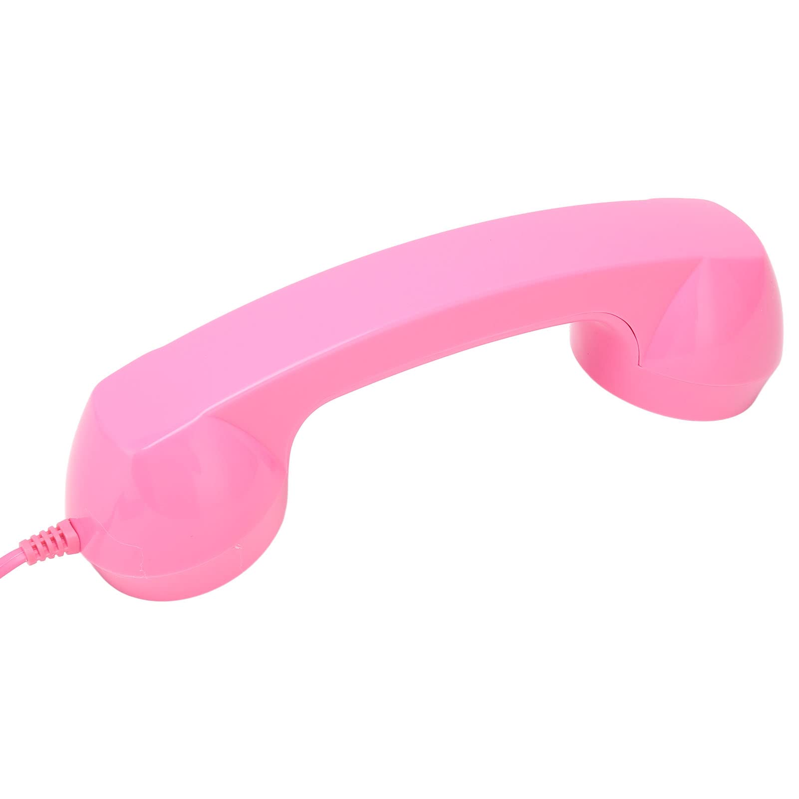Vintage Retro Telephone Handset with 3.5mm Audio Jack - Radiation Proof Mobile Phone Receiver for iPhone, Android, Computer - Light Red - Perfect for Gaming, Online Meetings & Hands-Free Calls