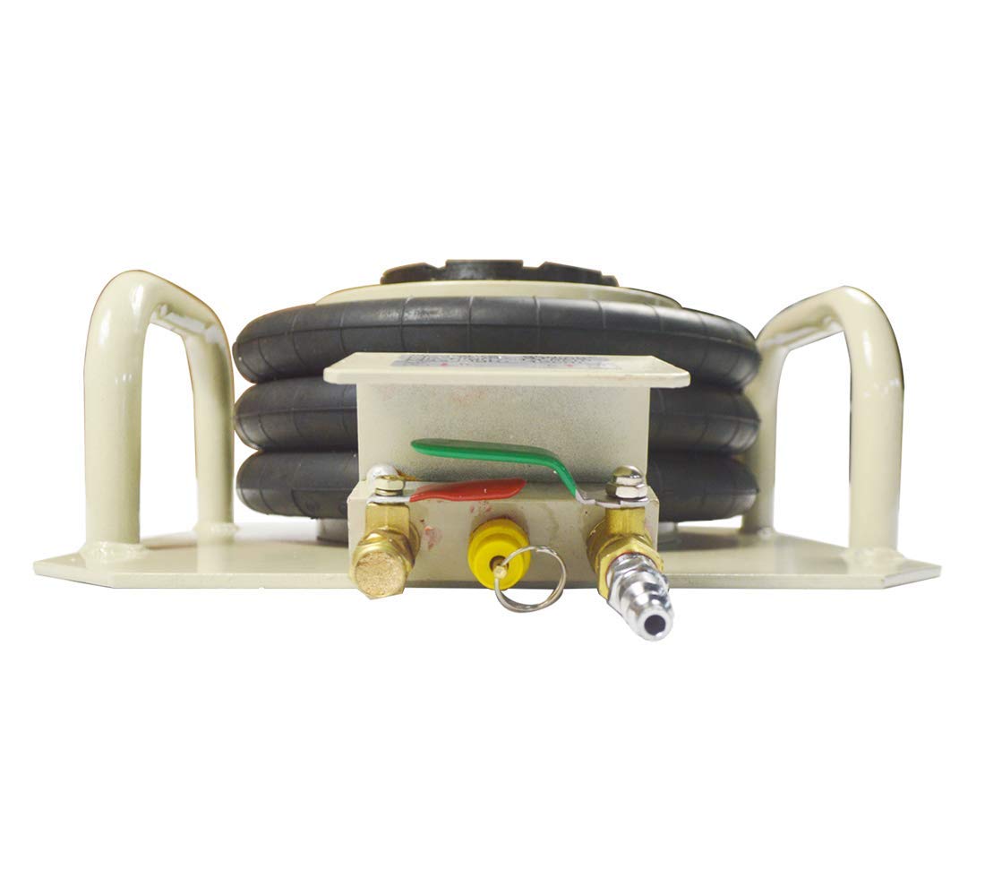 3 Ton Triple Bag Pneumatic Lift Car Jack - Heavy Duty Inflatable Bladder Jack with Short Handle for Auto Repair, Tire Change & Emergency Roadside Assistance (TECHTONGDA)
