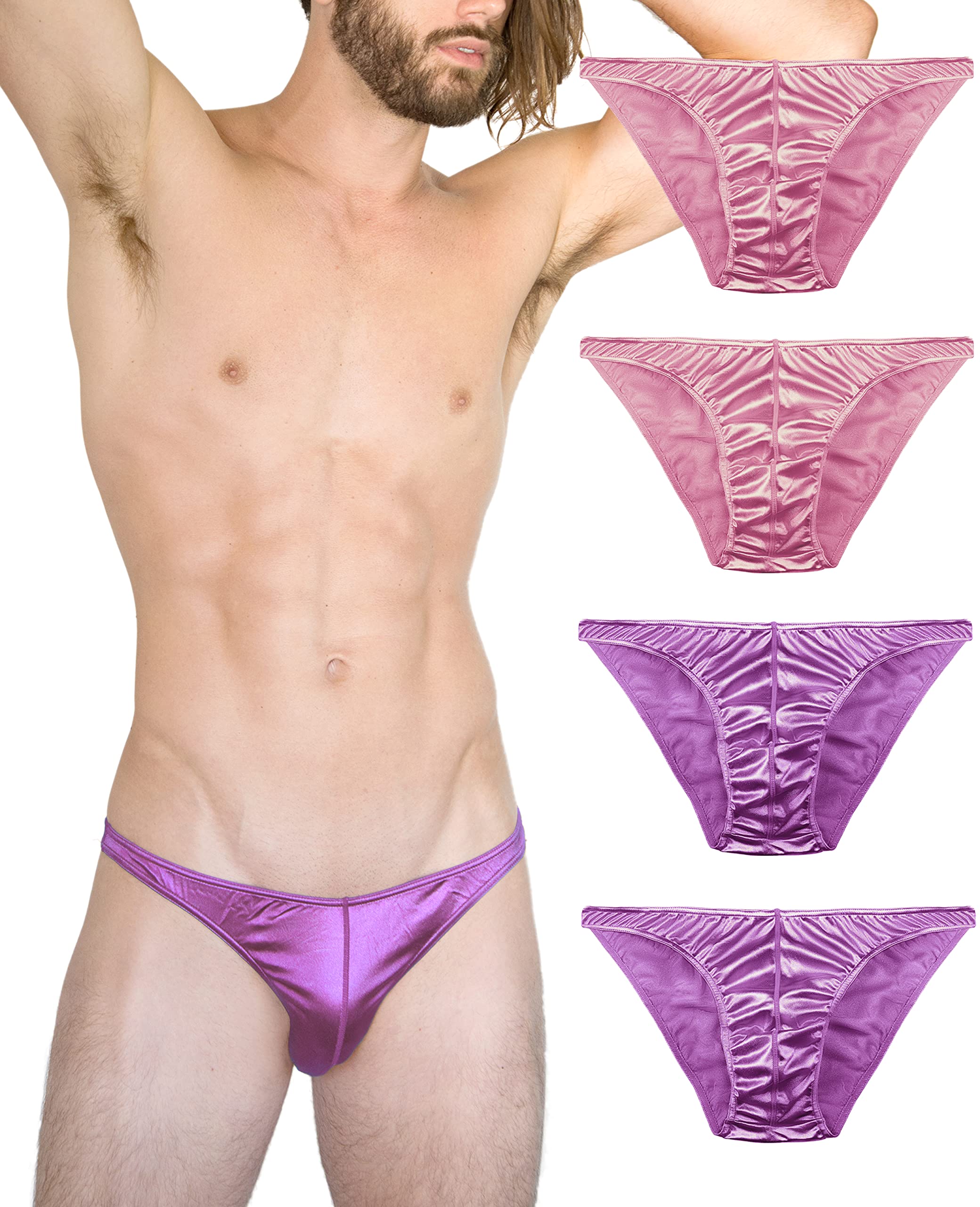 Silky Men's Satin Bikini Briefs - Small to 3XL - Multi-Pack for Comfort & Style