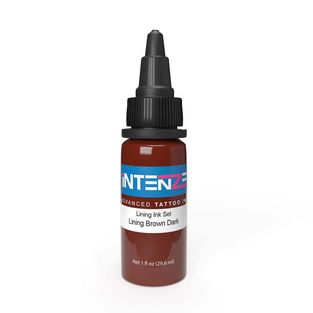 Intenze Color Lining Series - Dark Brown Lining Tattoo Ink - 1oz Bottle for Professional Tattoo Artists & Body Art - Perfect for Outlines, Details & Permanent Makeup