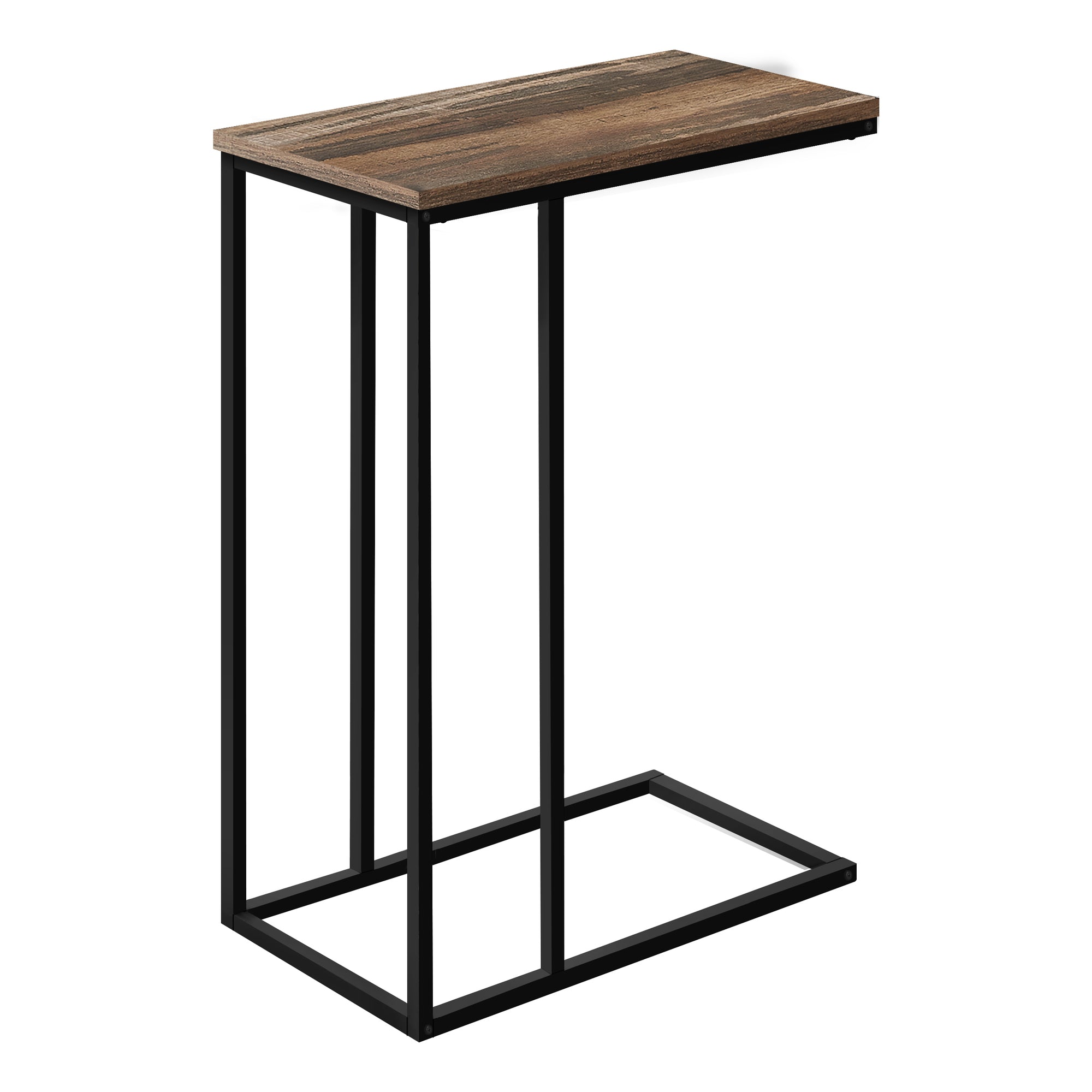 Reclaimed Wood Accent Table - 25 Inch Height, Brown Finish with Black Metal Base - Perfect for Living Room, Bedroom or Entryway Decor