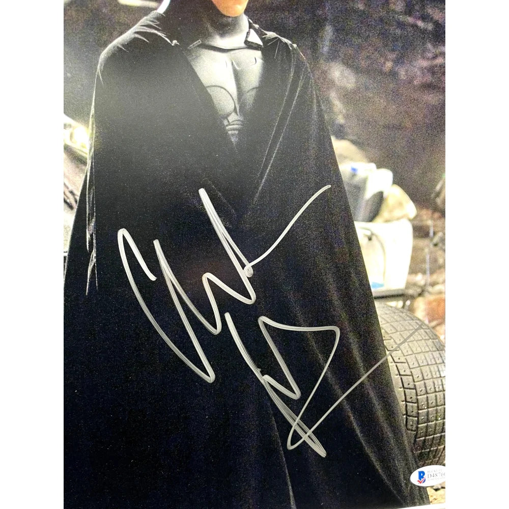 Christian Bale Autographed Batman 11x14 Photo Framed with BAS COA - The Dark Knight Begins Movie Memorabilia - Perfect for Collectors, Fans & Home Theater Decor