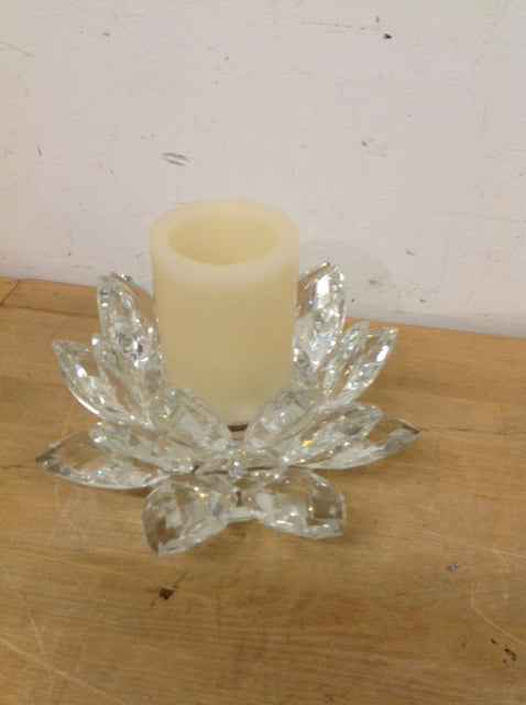 7 Lotus Crystal Candle Holder - Elegant Home Decor for Weddings, Parties & Relaxation